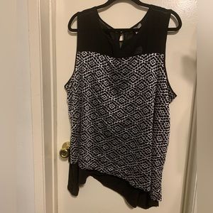 Dressbarn Sleeveless Embroidered Blouse